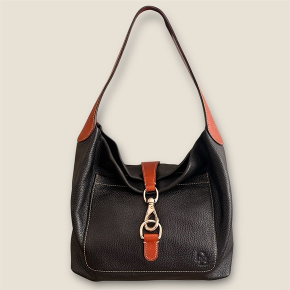 Dooney & Bourke Handbags - Dooney and Bourke Pebble Grain Leather Logo Lock Shoulder Bag